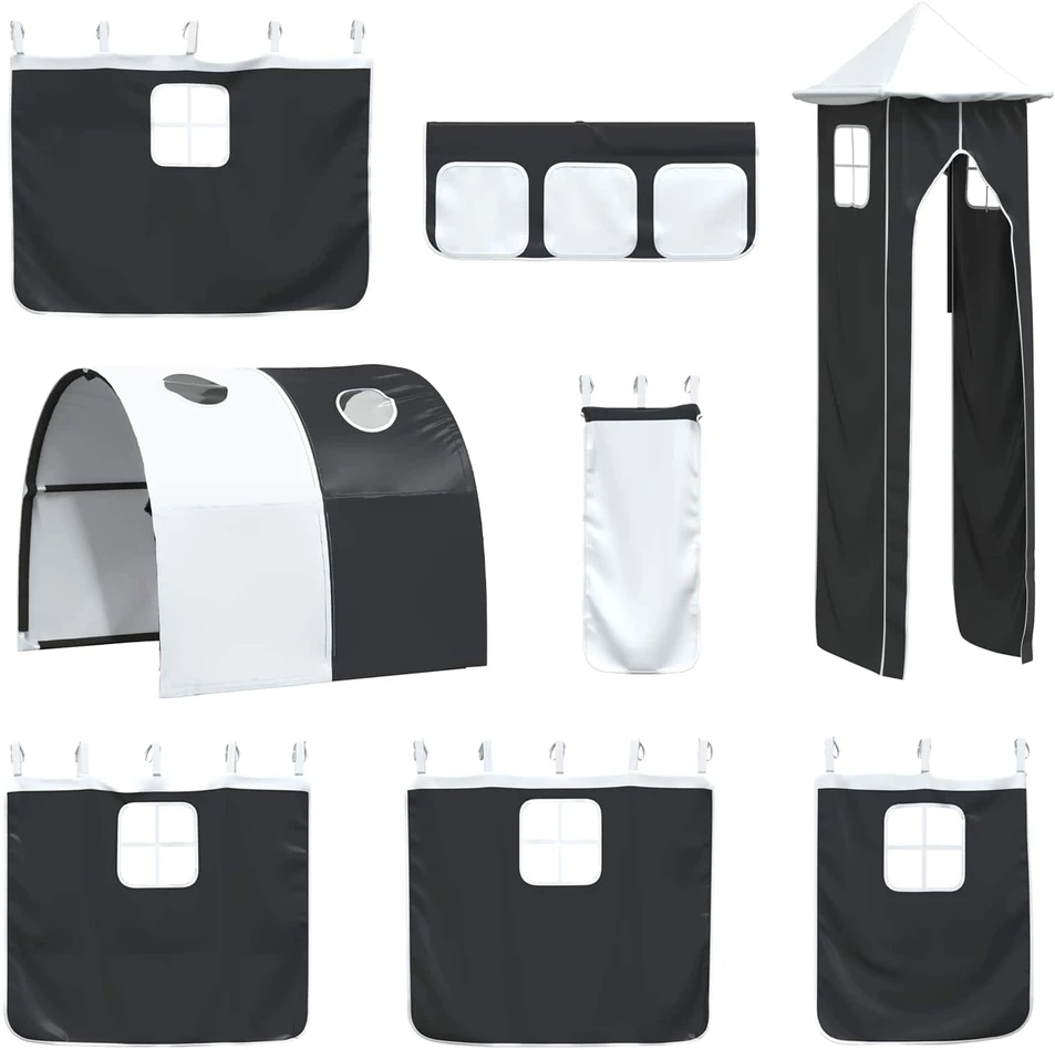Vaikiška dvigulė lova Paprastas Juoda 100 x 200 cm Metalas