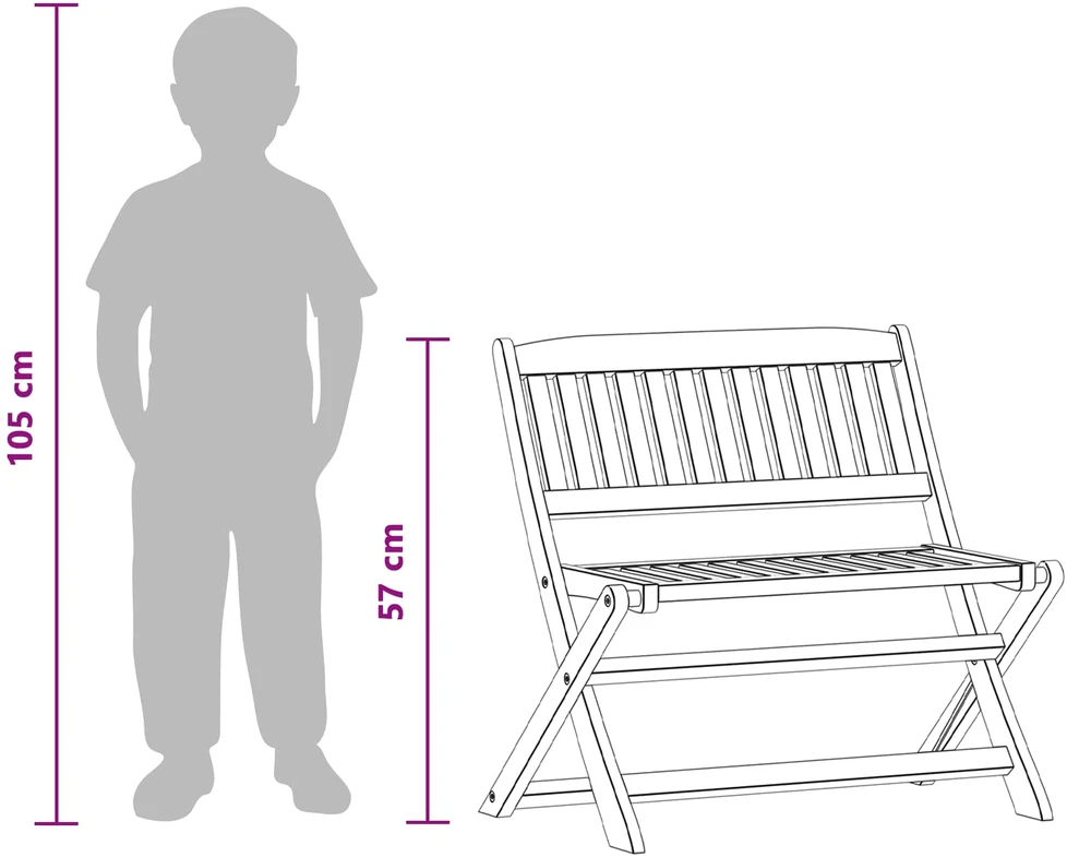 Vaikų suolas 1 -Seater 61 x 38 x 57 cm Kietas eukalipto medis