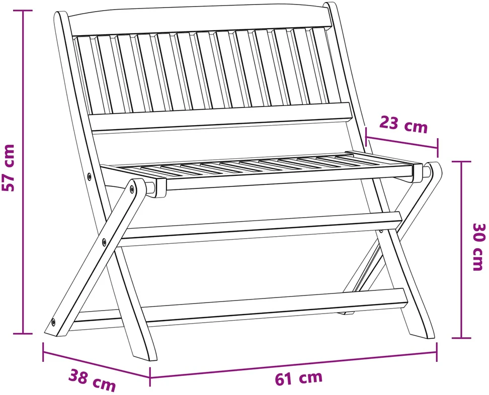 Vaikų suolas 1 -Seater 61 x 38 x 57 cm Kietas eukalipto medis