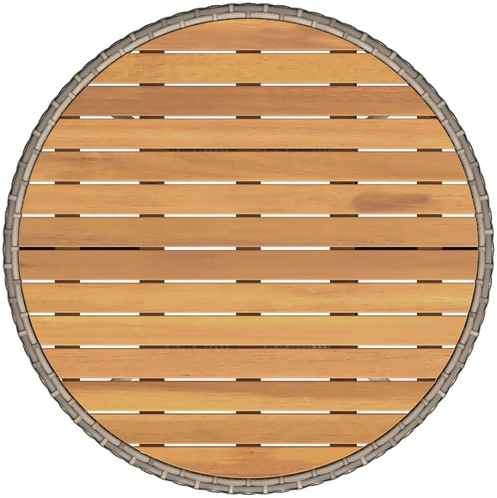 Vakarienės stalas su saugykla Pilka ir Akacija 70 x 70 x 73 cm