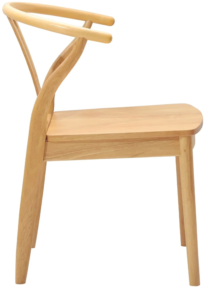 Valgomasis krėslas 2 vnt. Kietas gumos medis Natūrali