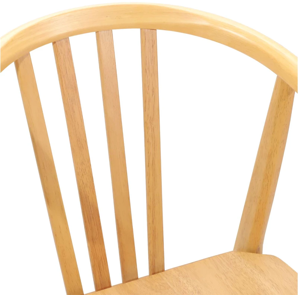 Valgomasis krėslas 2 vnt. Kietas gumos medis Natūrali