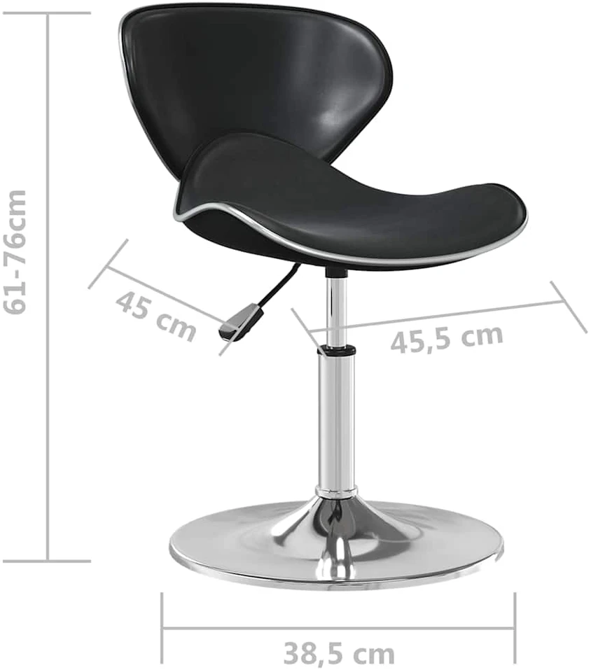 Valgomojo kėdė, juodos spalvos, dirbtinė oda (335110)