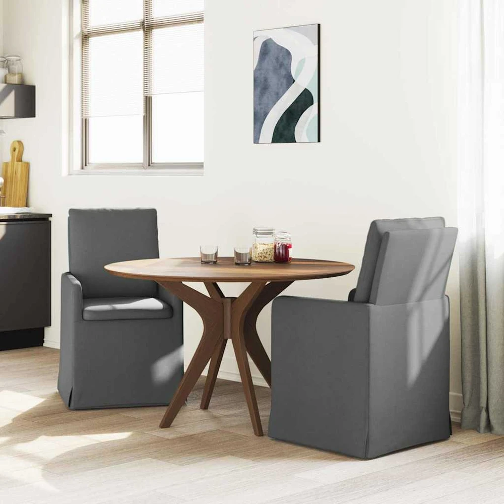 Valgomojo kėdės 2 vnt. audinys Tamsiai pilka 57 x 67 x 98 cm