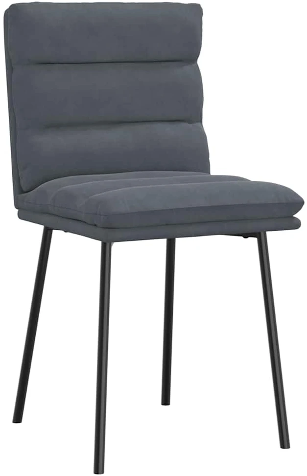Tectake Valgomojo kėdės, 2vnt., tamsiai pilkos spalvos, aksomas