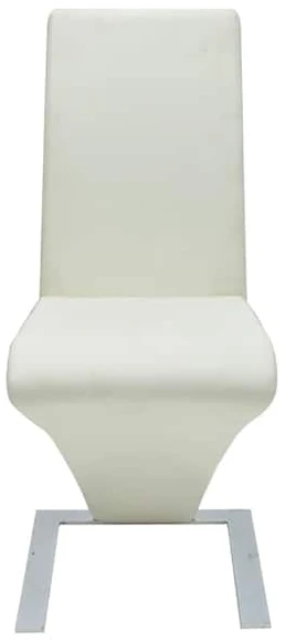 Valgomojo kėdės, 4 vnt., baltos, dirbtinė oda
