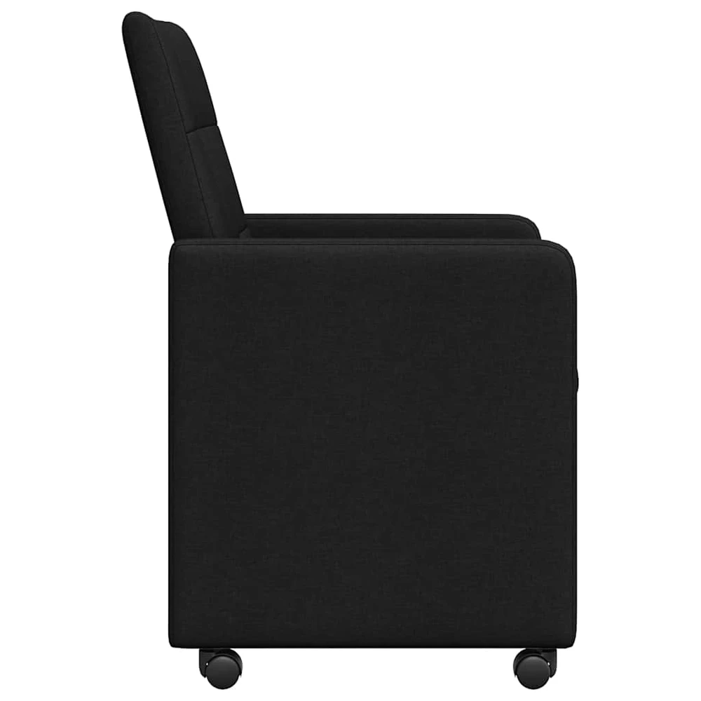 Valgomojo Kėdės su Ratukais 2 vnt. audinys Juoda