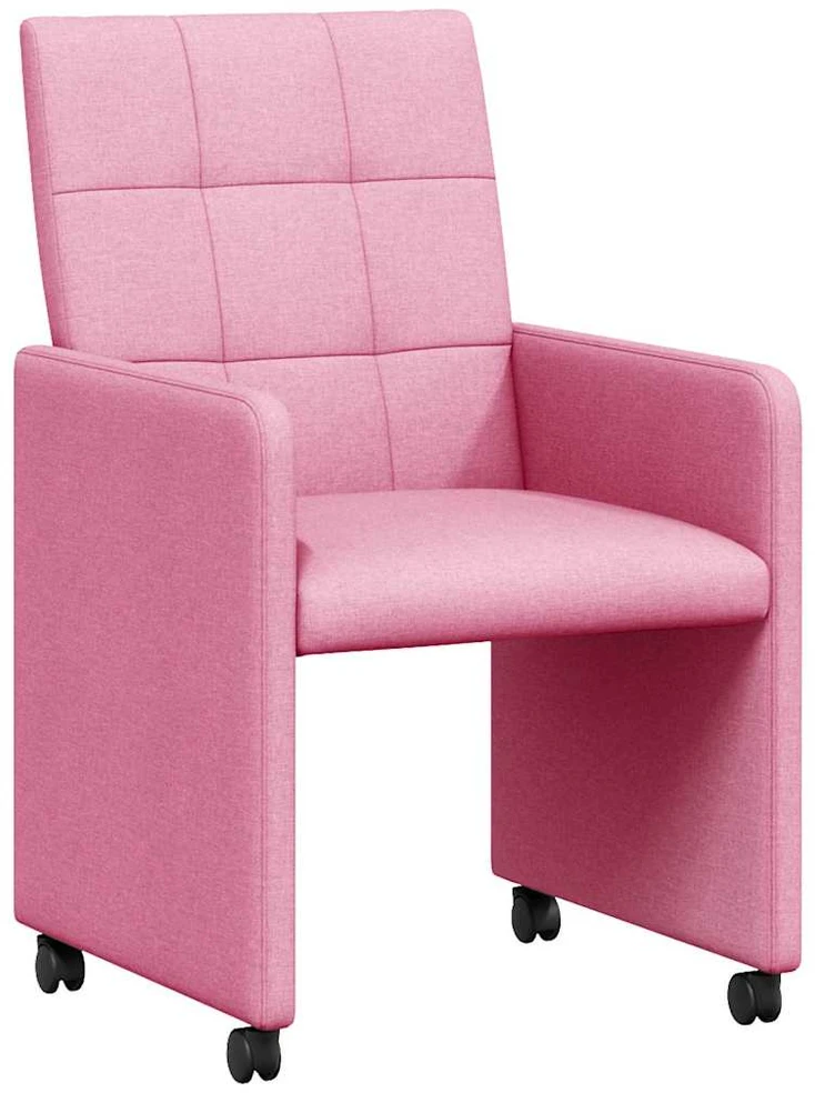 Valgomojo Kėdės su Ratukais 2 vnt. audinys Rožinė