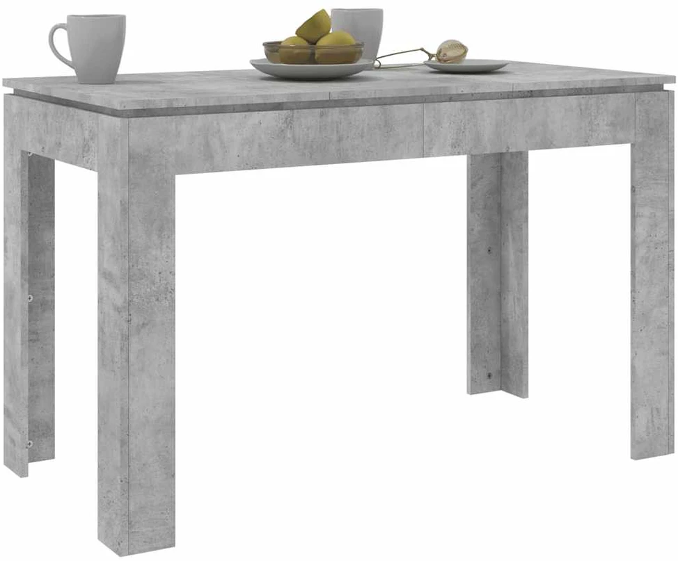 Valgomojo stalas, betono pilkas, 120x60x76cm, apdirbta mediena