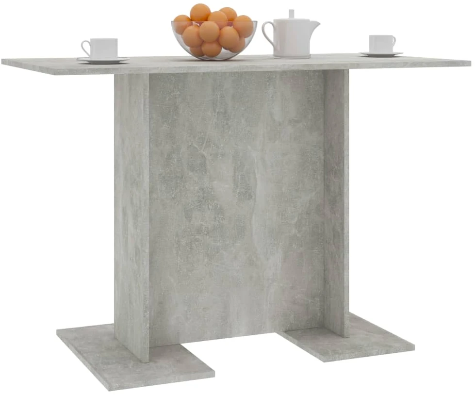 Valgomojo stalas, betono pilkos, 110x60x75 cm, apdirbta mediena