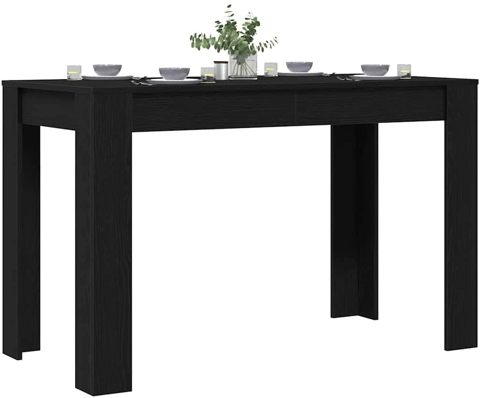 Valgomojo stalas, juodos ąžuolas, 120x60x76cm, apdirbta mediena
