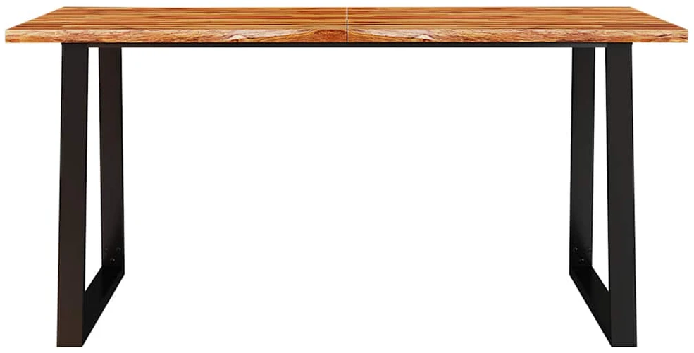 Valgomojo stalas su gyvu kraštu, 160x80x75cm, akacijos masyvas