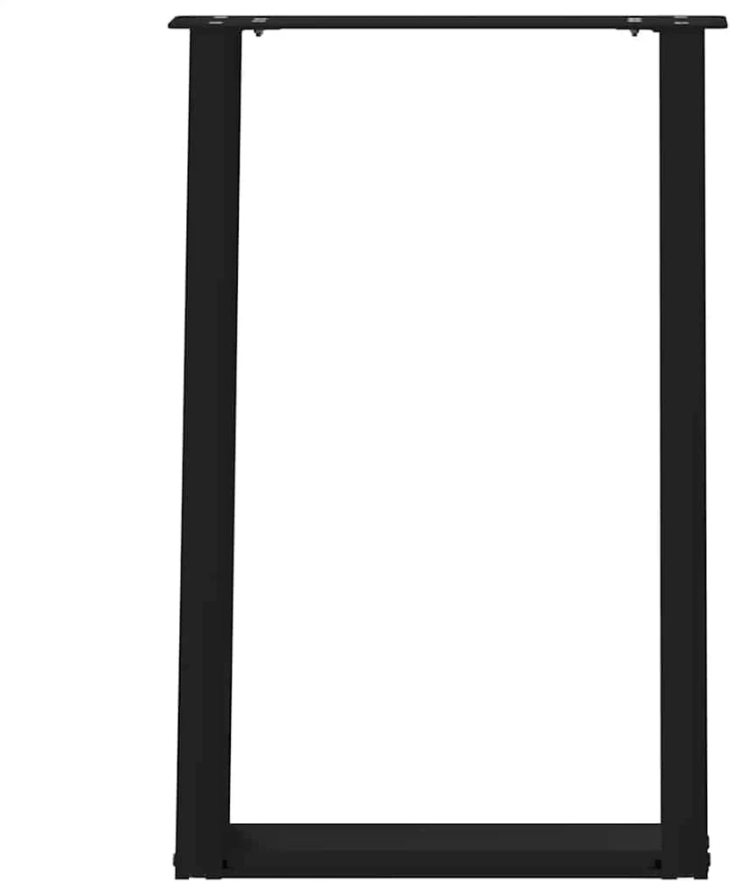 Valgomojo stalo kojelės, U formos, 2 vnt., juoda, 60x(72-73)cm