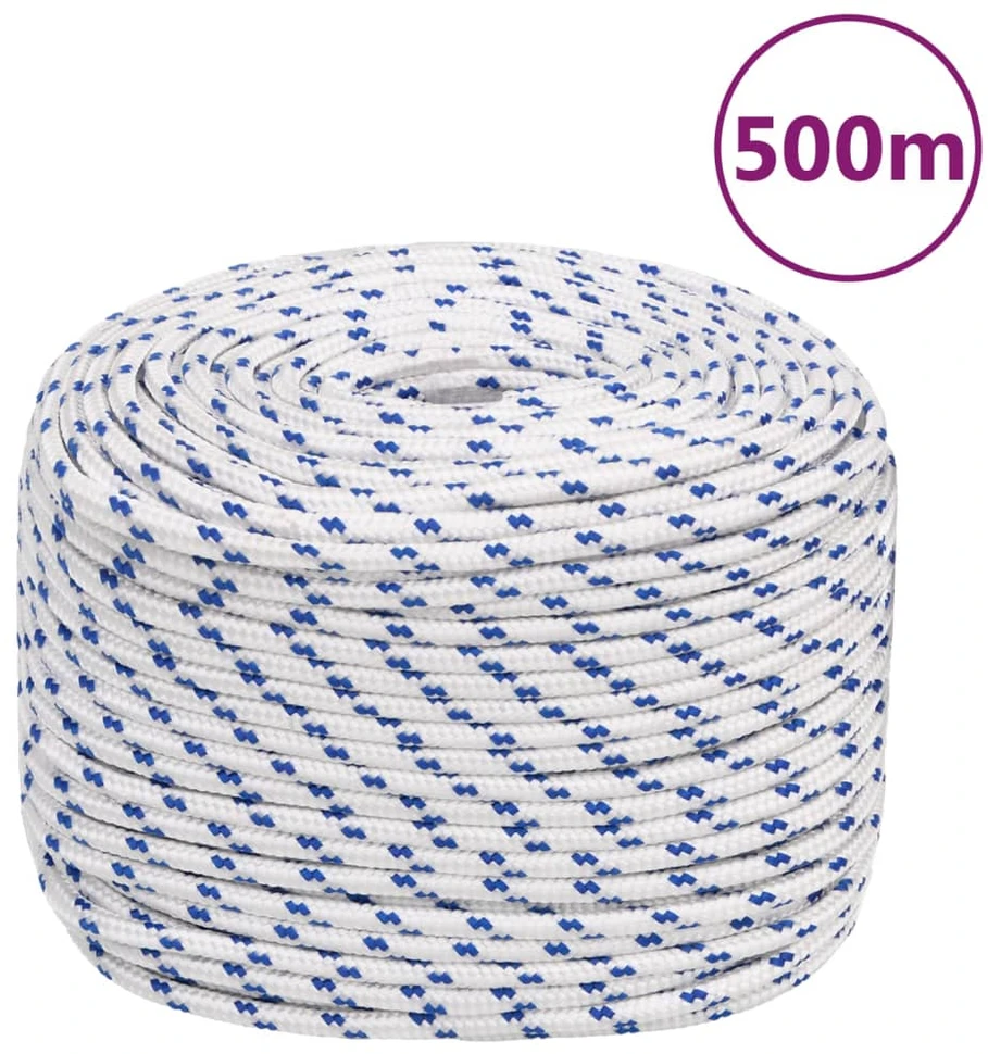 Valties virvė, baltos spalvos, 10mm, 500m, polipropilenas