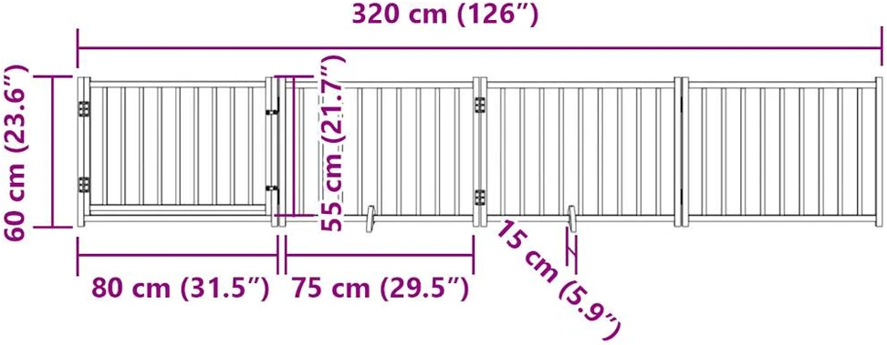 Varteliai šunims su durimis, 4 segmentai, juodi, 320cm, eglė