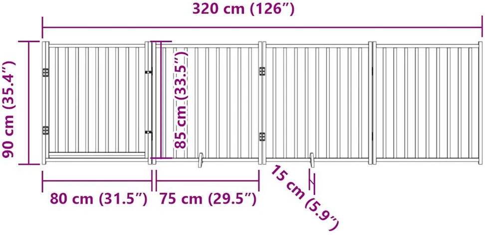 Varteliai šunims su durimis, 4 segmentai, juodi, 320cm, eglė
