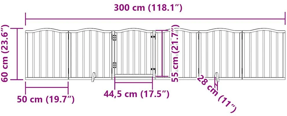 Varteliai šunims su durimis, 6 segmentai, balti, 300cm, tuopa