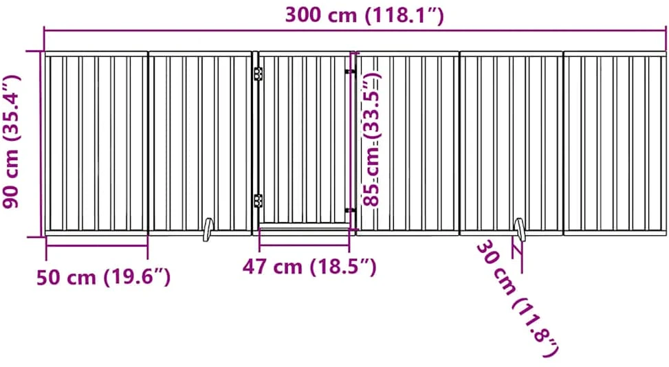 Varteliai šunims su durimis, 6 segmentai, juodi, 300cm, tuopa
