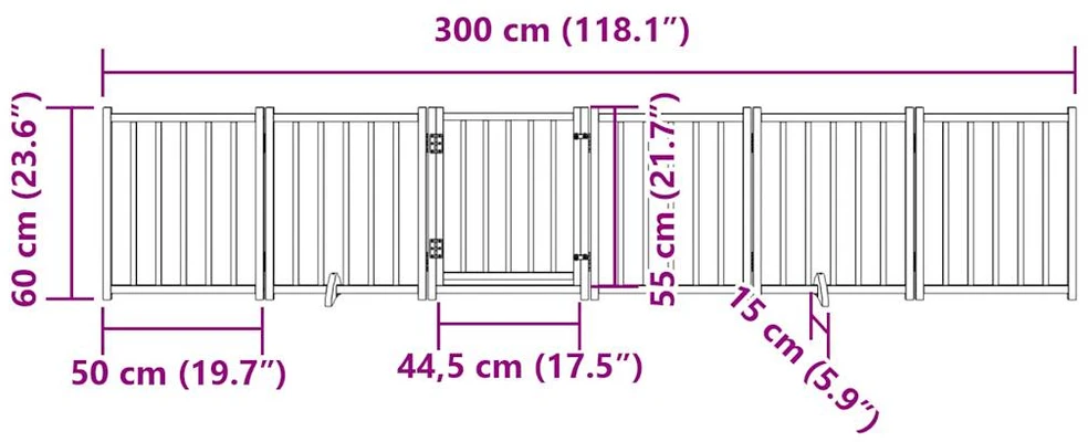 Varteliai šunims su durimis, 6 segmentai, juodi, 300cm, eglė