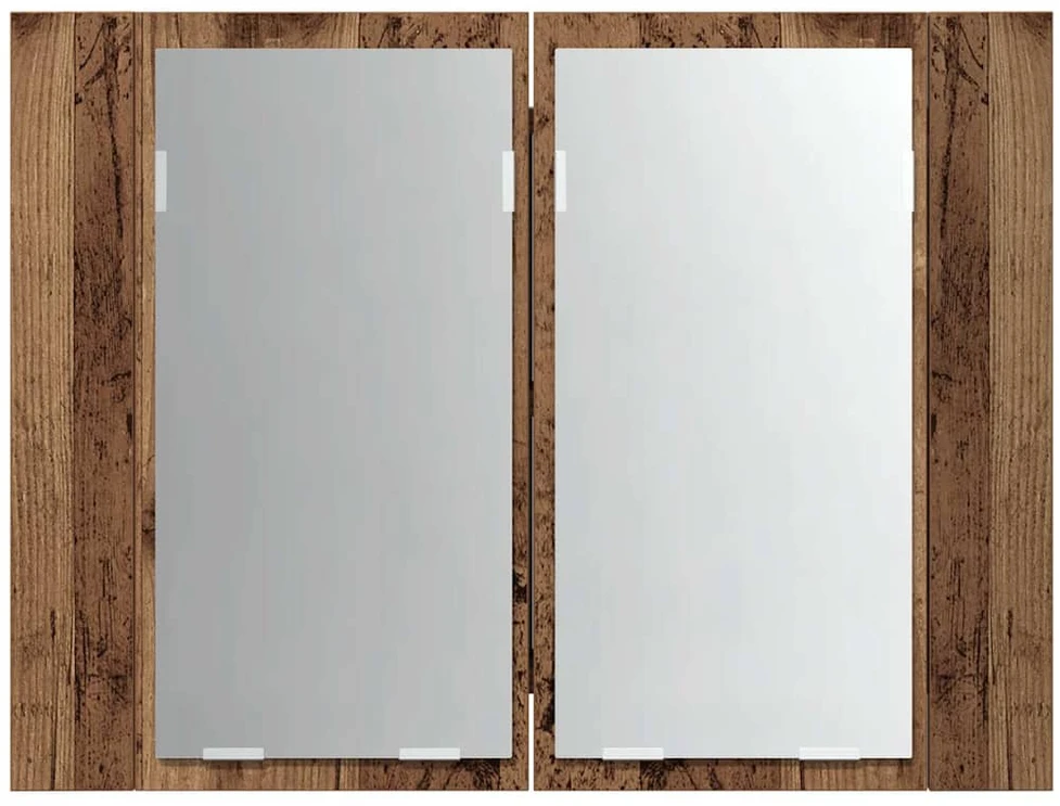 Veidrodinė LED spintelė, medienos, 60x12x45cm, apdirbta mediena