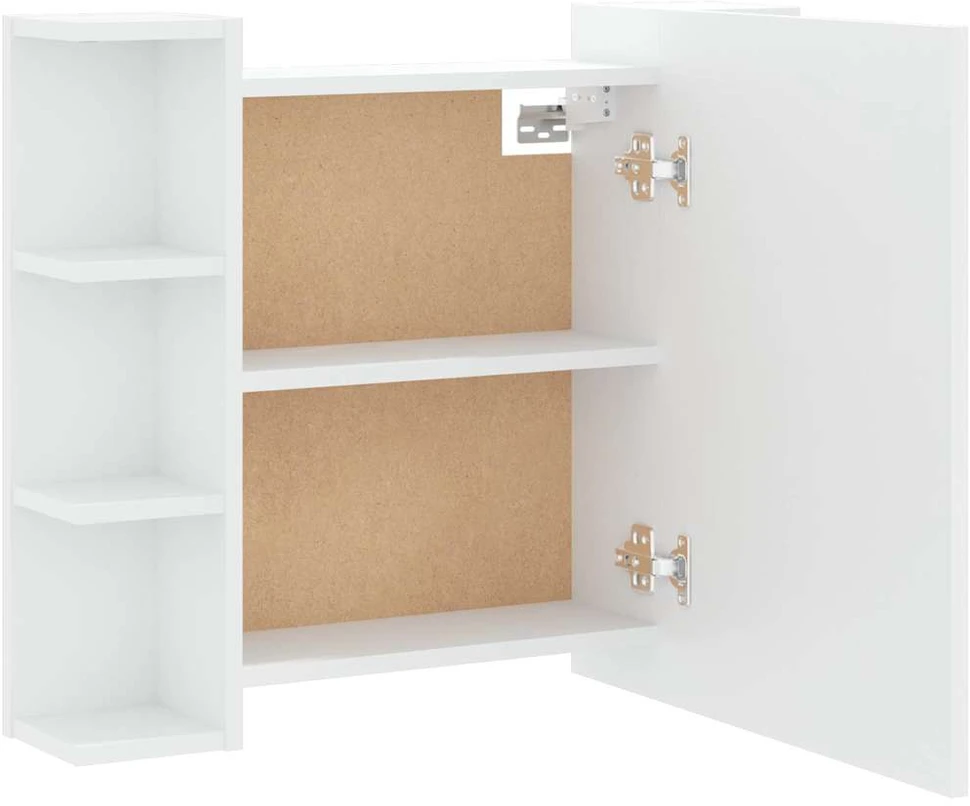 Veidrodinė spintelė su LED apšvietimu, balta, 70x16,5x60cm