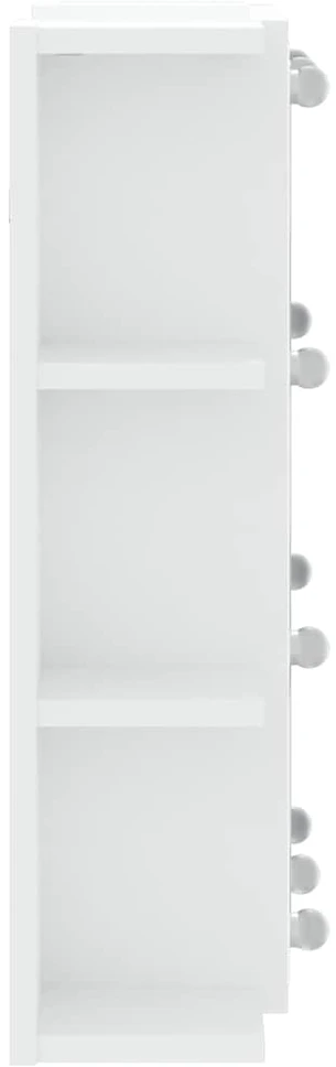 Veidrodinė spintelė su LED apšvietimu, balta, 70x16,5x60cm