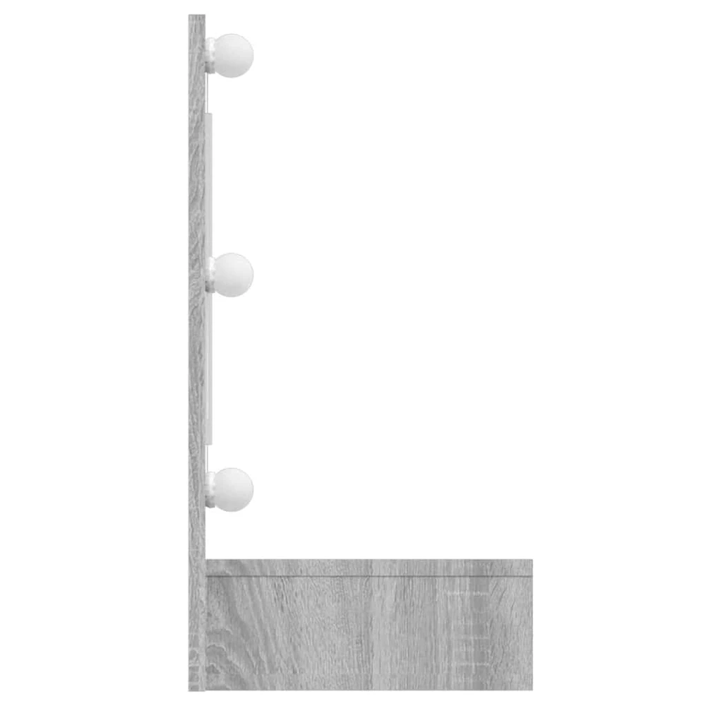 Veidrodinė spintelė su LED, pilka ąžuolo, 90x31,5x62 cm