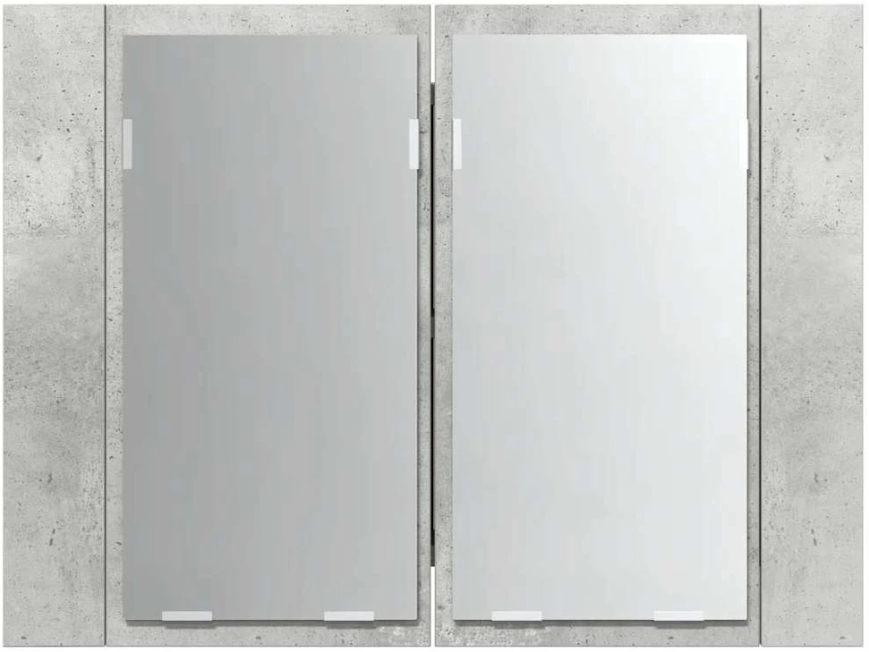 Veidrodinė vonios spintelė su LED, betono, 60x12x45cm, akrilas