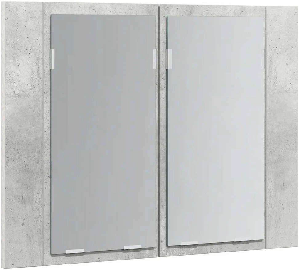 Veidrodinė vonios spintelė su LED, betono, 60x12x45cm, akrilas