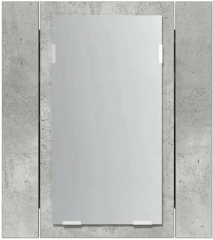 Veidrodinė vonios spintelė su LED, betono, 40x12x45cm, akrilas