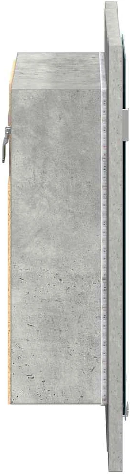Veidrodinė vonios spintelė su LED, betono, 40x12x45cm, akrilas