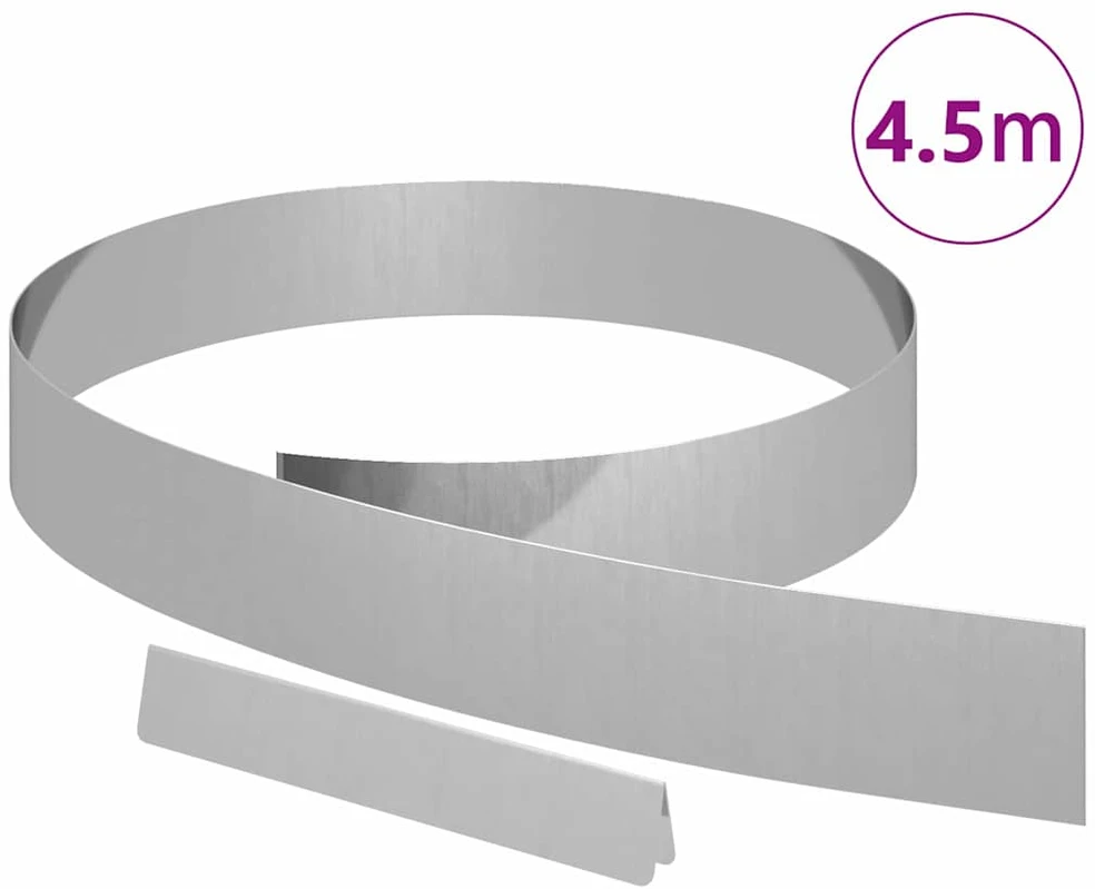 Vejo kraštas 450 x 10 cm Cinkuota plienas Sidabro