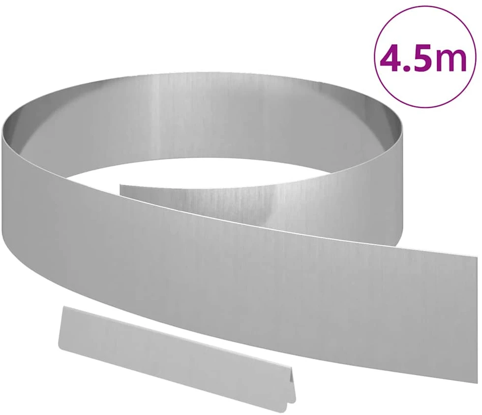 Vejo kraštas 450 x 15 cm Cinkuota plienas Sidabro