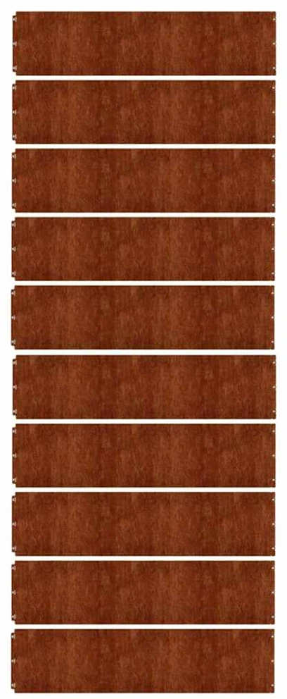 Vejos apvadai, 10vnt., 25x103cm, lankstus Corten plienas