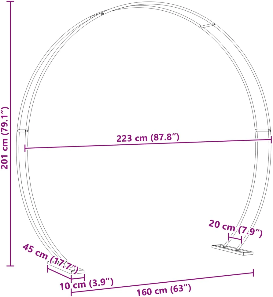 Vestuvinis Arklys Balta 223 x 45 x 201 cm Plienas
