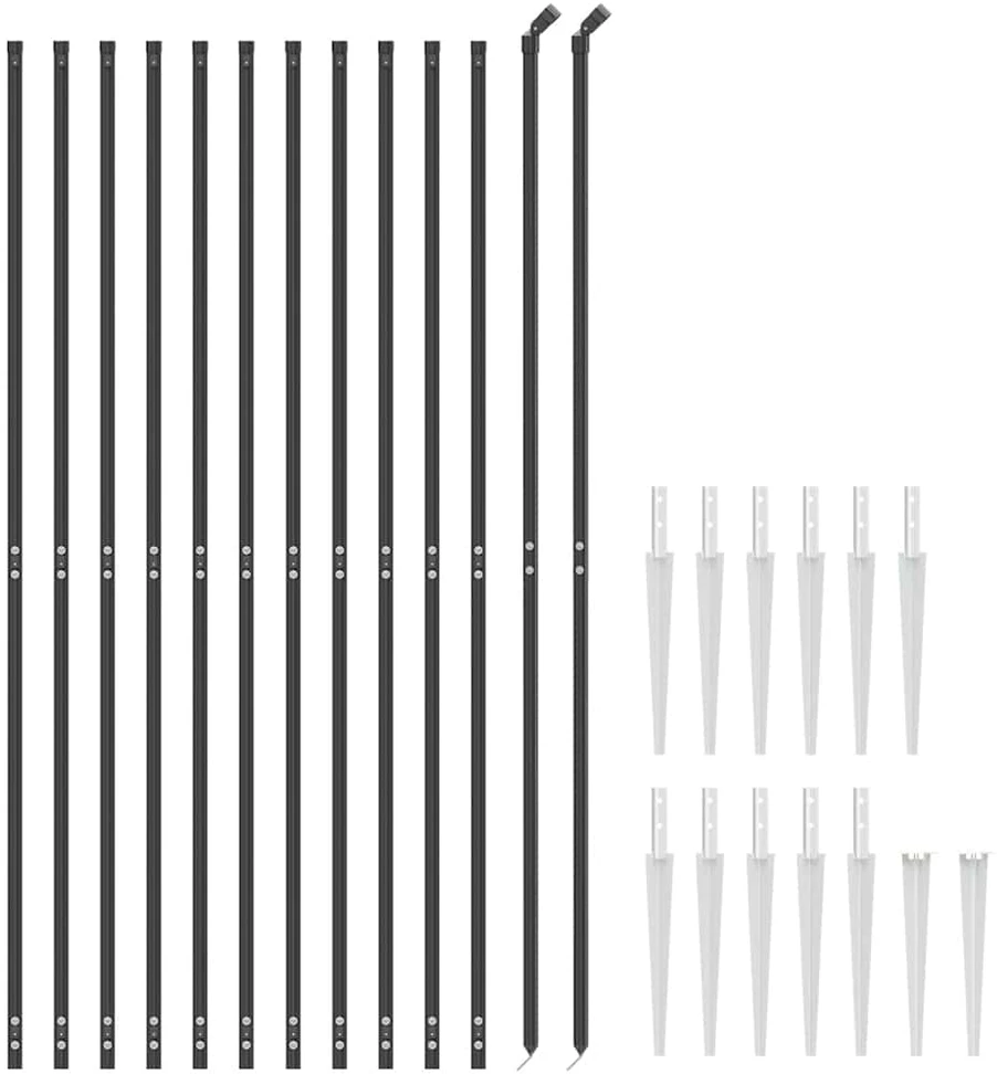 Vielinė tinklinė tvora su smaigais, antracito spalvos, 1,4x25m