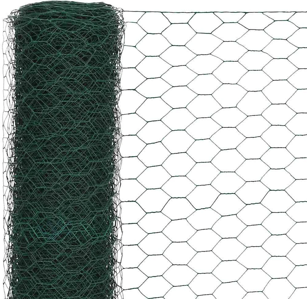 Vielinis tinklas viščiukams su PVC danga, žalias, 25x1,5m