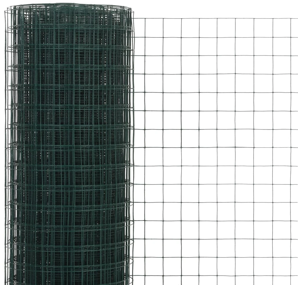 Vielos tinklas su PVC danga, žalias, 10x0,5m