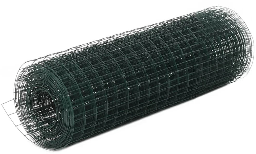 Vielos tinklas su PVC danga, žalias, 10x0,5m
