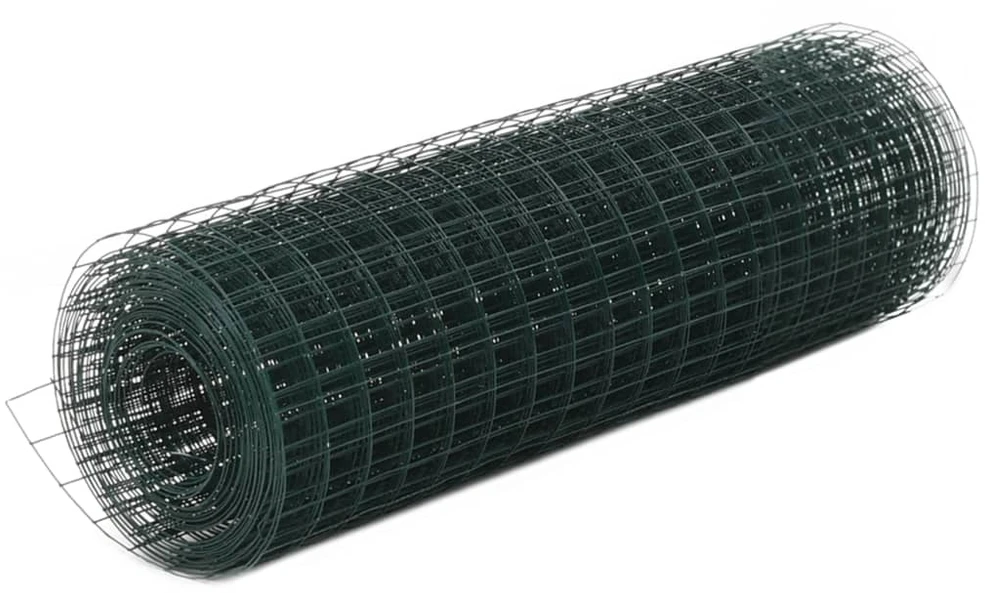 Vielos tinklas su PVC danga, žalias, 10x0,5m