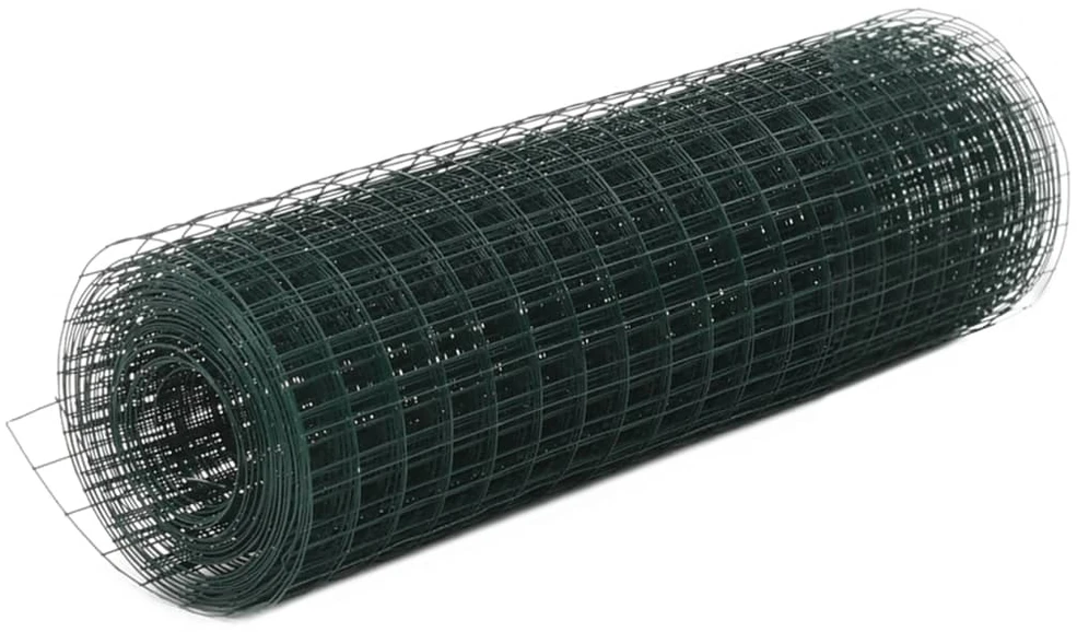Vielos tinklas su PVC danga, žalias, 25x0,5m