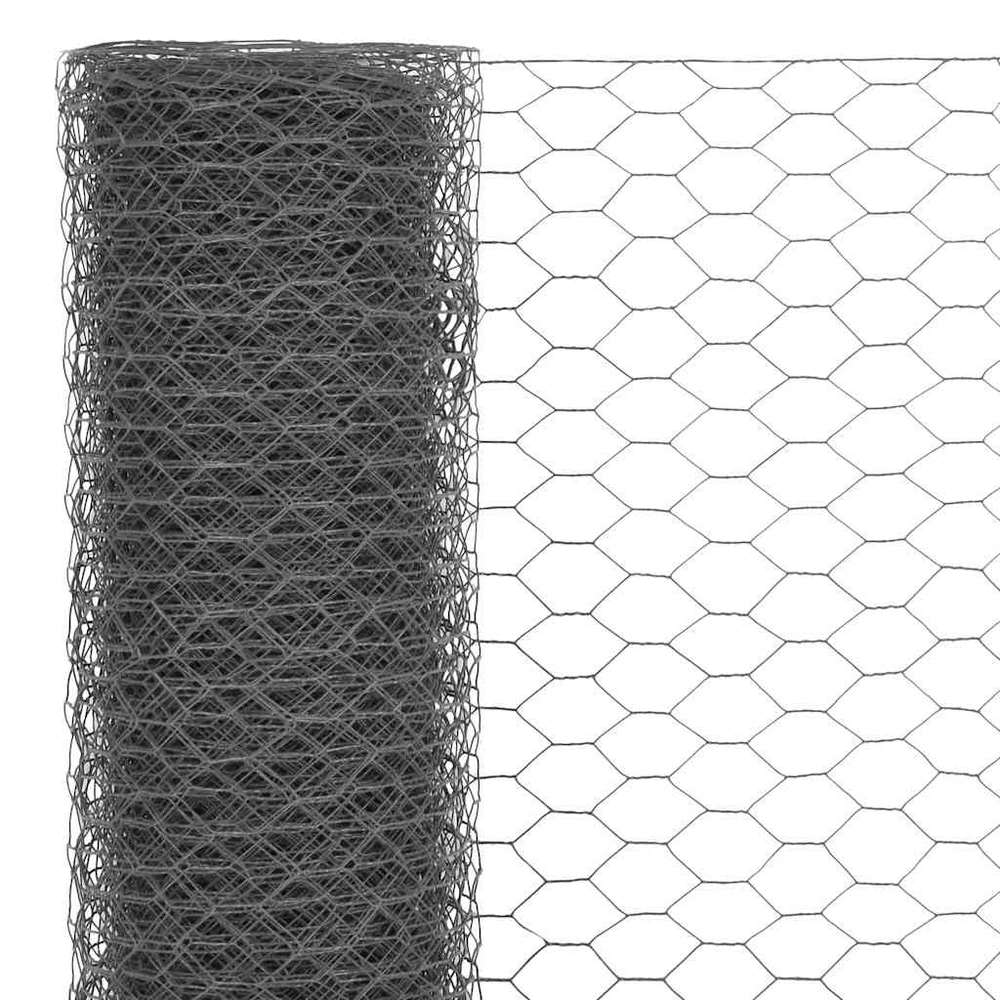 Vielos tinklas viščiukų aptvarui su PVC danga, pilkas, 25x0,5m