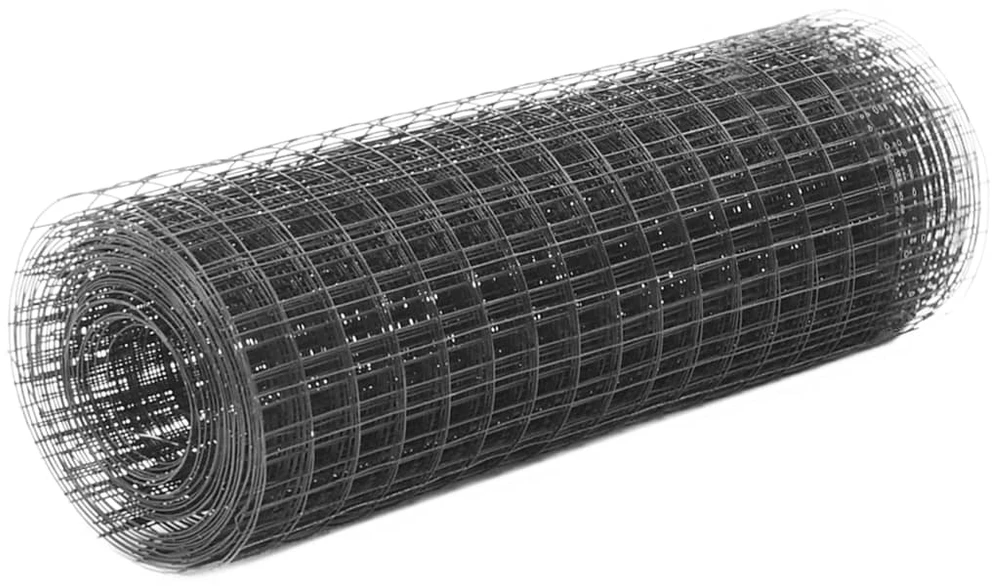 Vielos tinklas viščiukų aptvarui su PVC danga, pilkas, 25x0,5m