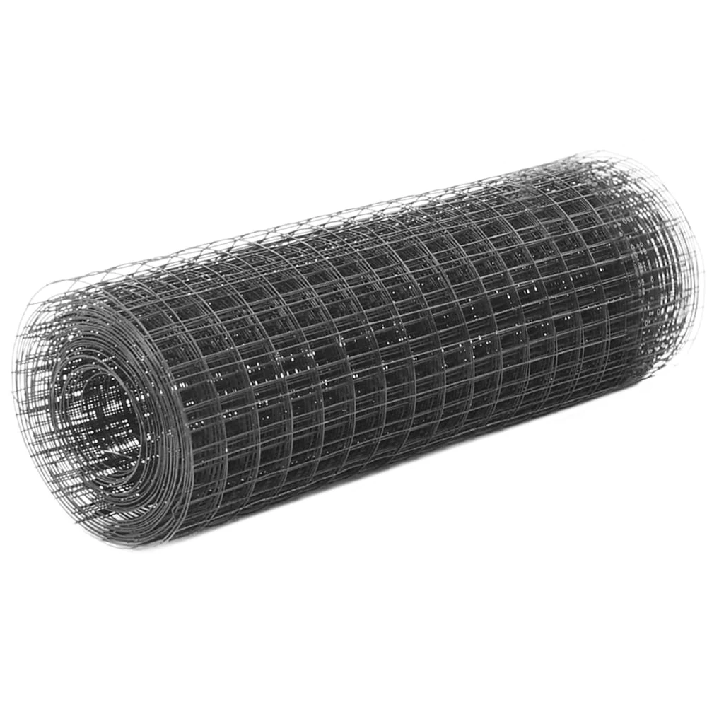 Vielos tinklas viščiukų aptvarui su PVC danga, pilkas, 25x0,5m
