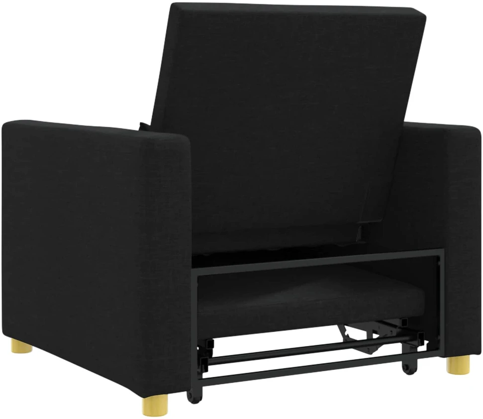 Ištraukiamas sofa-lova vienvietis Juoda 90 x 165 x 87 cm