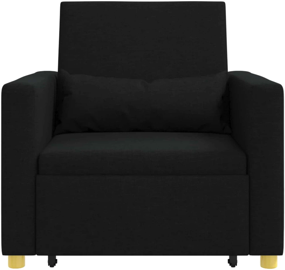 Ištraukiamas sofa-lova vienvietis Juoda 90 x 165 x 87 cm