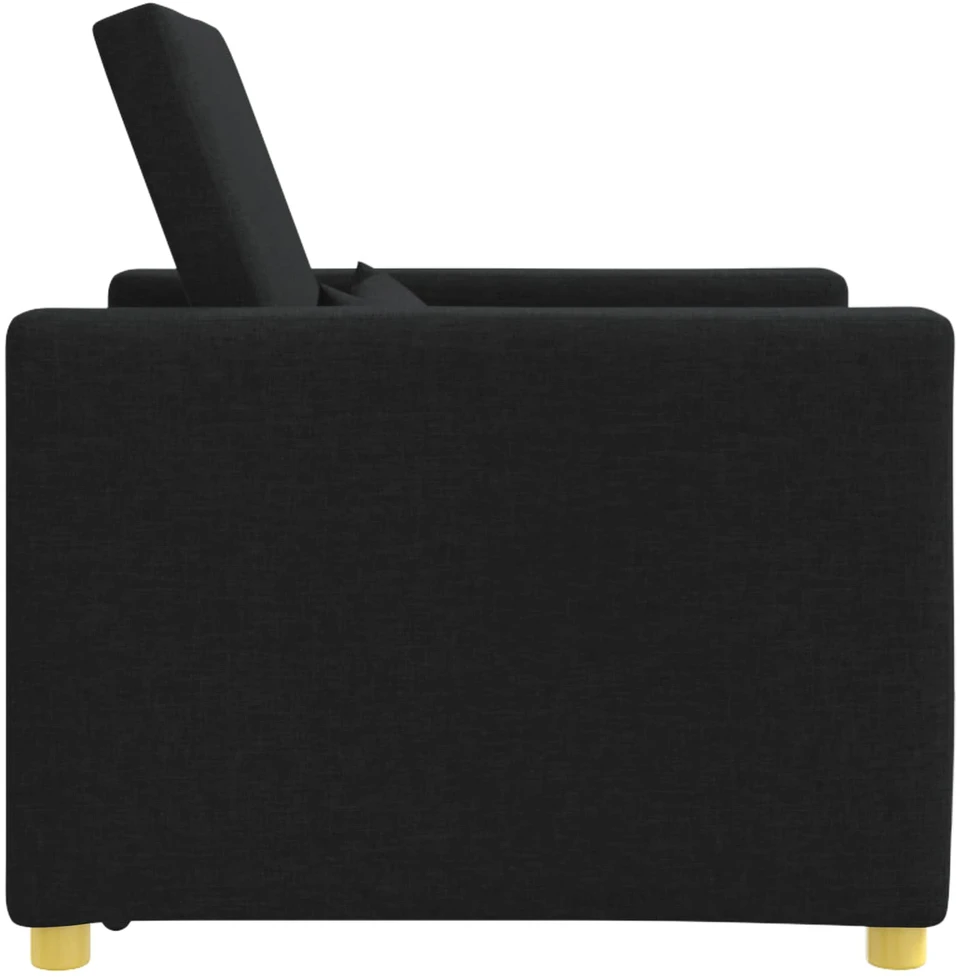 Ištraukiamas sofa-lova vienvietis Juoda 90 x 165 x 87 cm