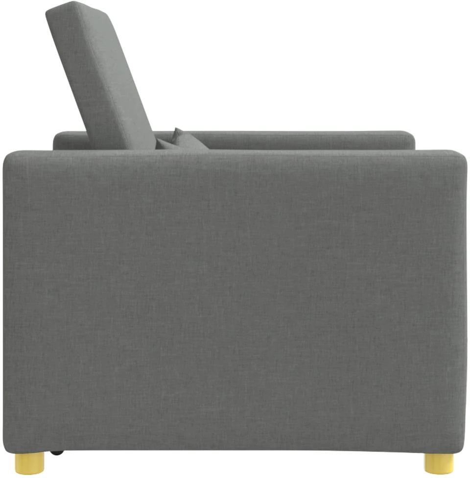Fotelis Ištraukiamas sofa-lova vienvietis su ratu Tamsiai pilka audinys