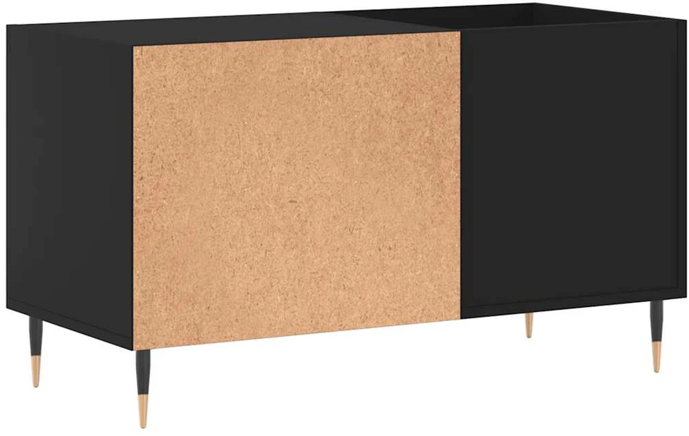 Vinilinių plokštelių spintelė, juoda, 85x38x48cm, mediena