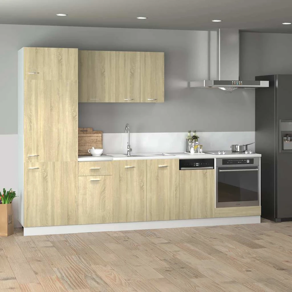 Virtuvės spintelių komplektas, 7 dalių, “Lyon", ąžuolo